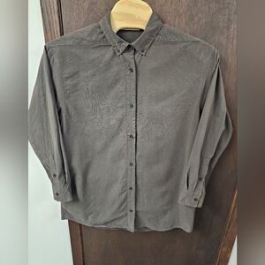 Essentials Oversized Oxford Shirt Size Medium 100% Cotton Wood Dark Green